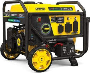 3. Champion 5000 Watt Tri-Fuel Portable Generator